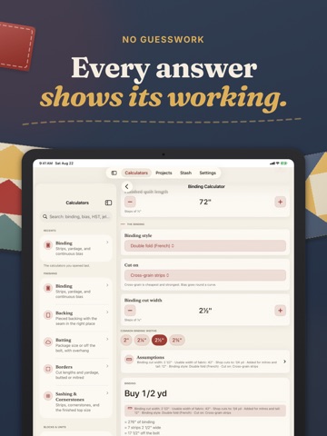 Quilt Planner & Calculator iPad screenshot