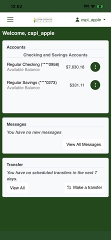 Corn Growers State Bank Mobile iPhone screenshot