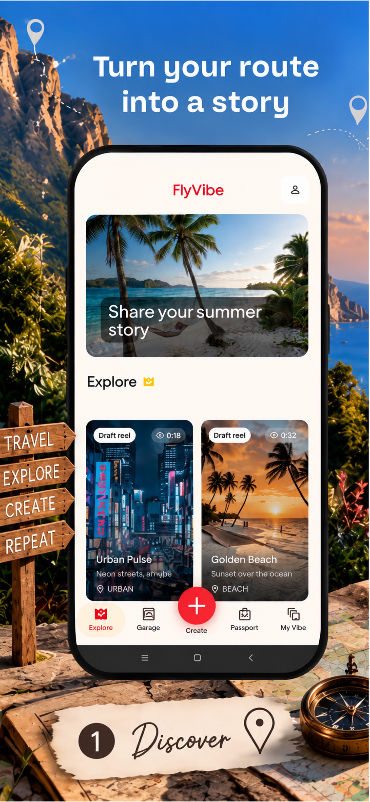 Screenshot 1 of FlyVibe: Travel Video Maker