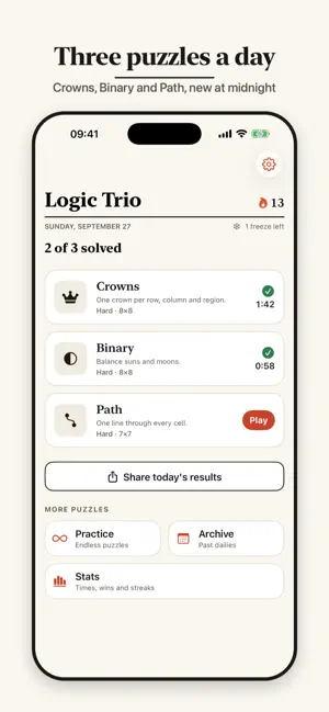 Logic Trio: Daily Puzzles screenshot 1