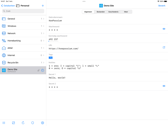 KeePassium (KeePass) iPad app afbeelding 2