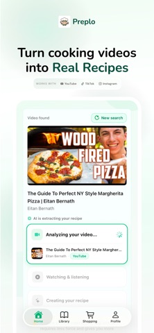 Preplo: Recipes from Videos screenshot