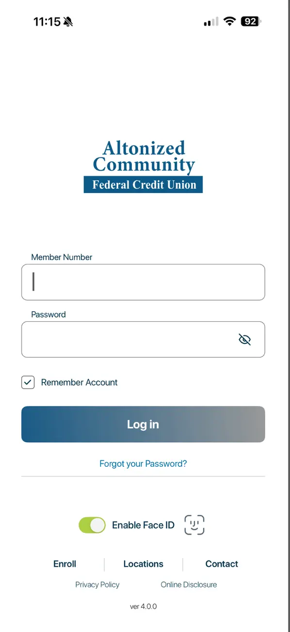 Screenshot #1 pour Altonized Mobile Banking