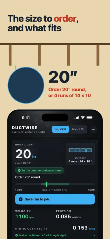 DuctWise HVAC Duct Calculator screenshot 3 of 8