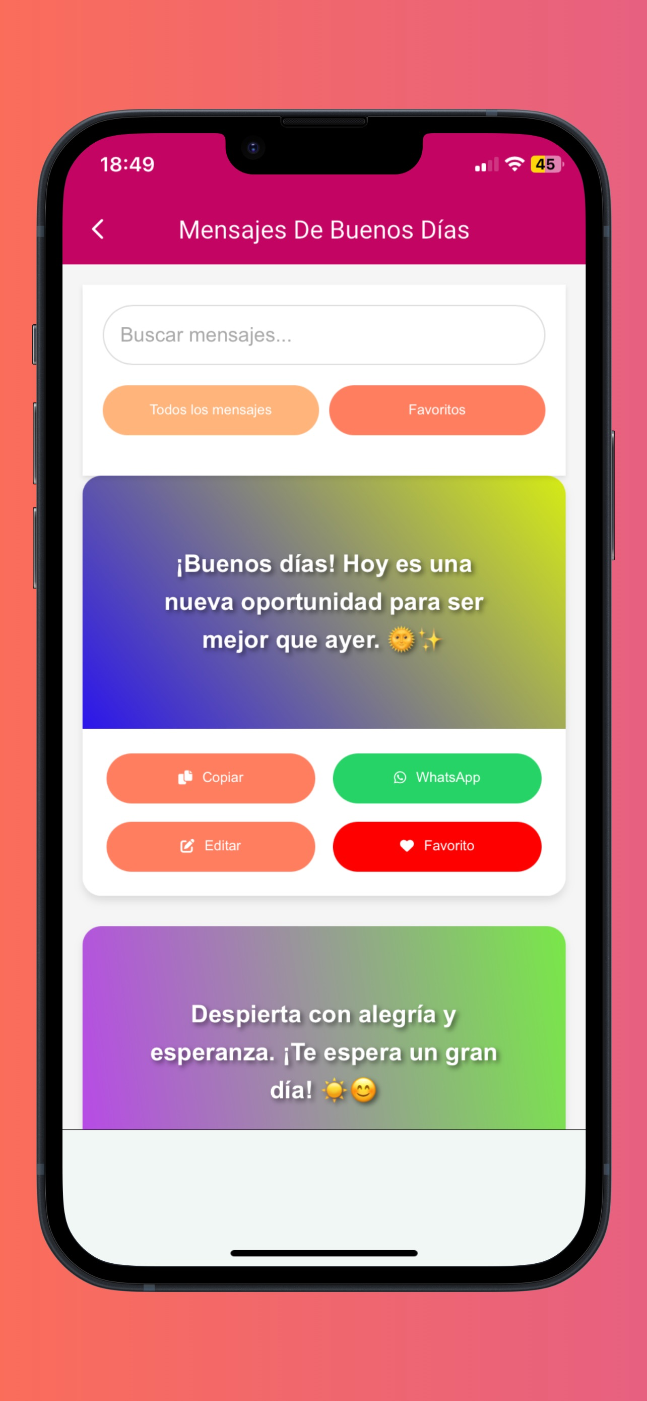 buenos días y buenas noches.