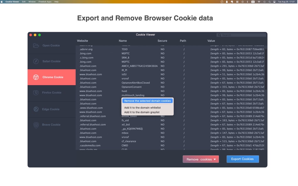 #1. Cookie Viewer (macOS) Által: 栋 陈
