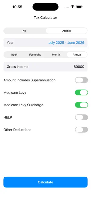 Income Tax Calculator (AU&NZ) screenshot 1