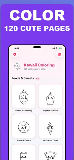Capture d'écran de Kawaii Coloring Book Kids Draw sur iPhone 2