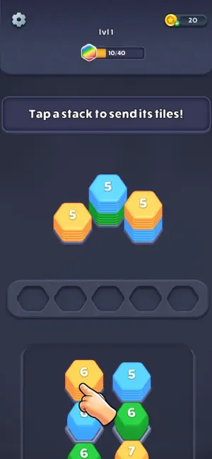 Hexa Shuffle Sort screenshot 1