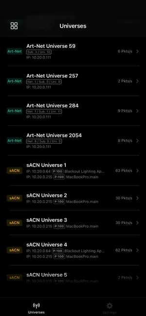 ArtNet sACN Viewer screenshot 1