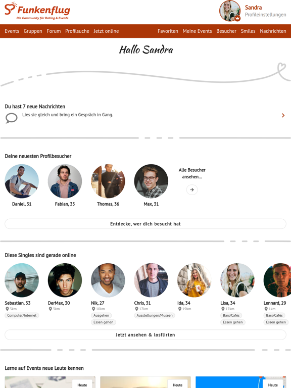 Screenshot #4 pour Funkenflug Dating App & Events