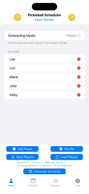 Pickleball Scheduler screenshot 1