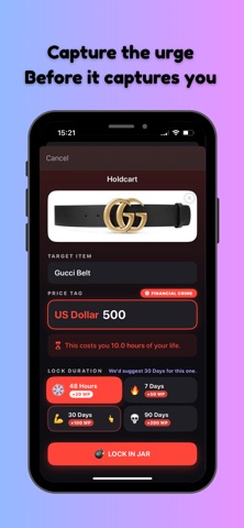 HoldCart: Stop Impulse Buying Screenshot 4 of 10