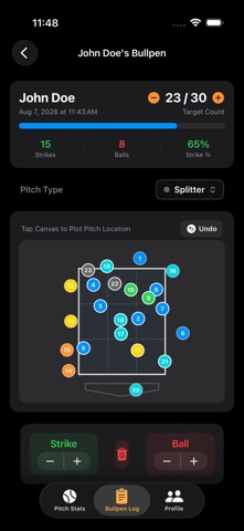PitchStats - Pitching Tracker iPhone screenshot