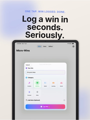 TinyWins: Daily Wins Journal iPad screenshot