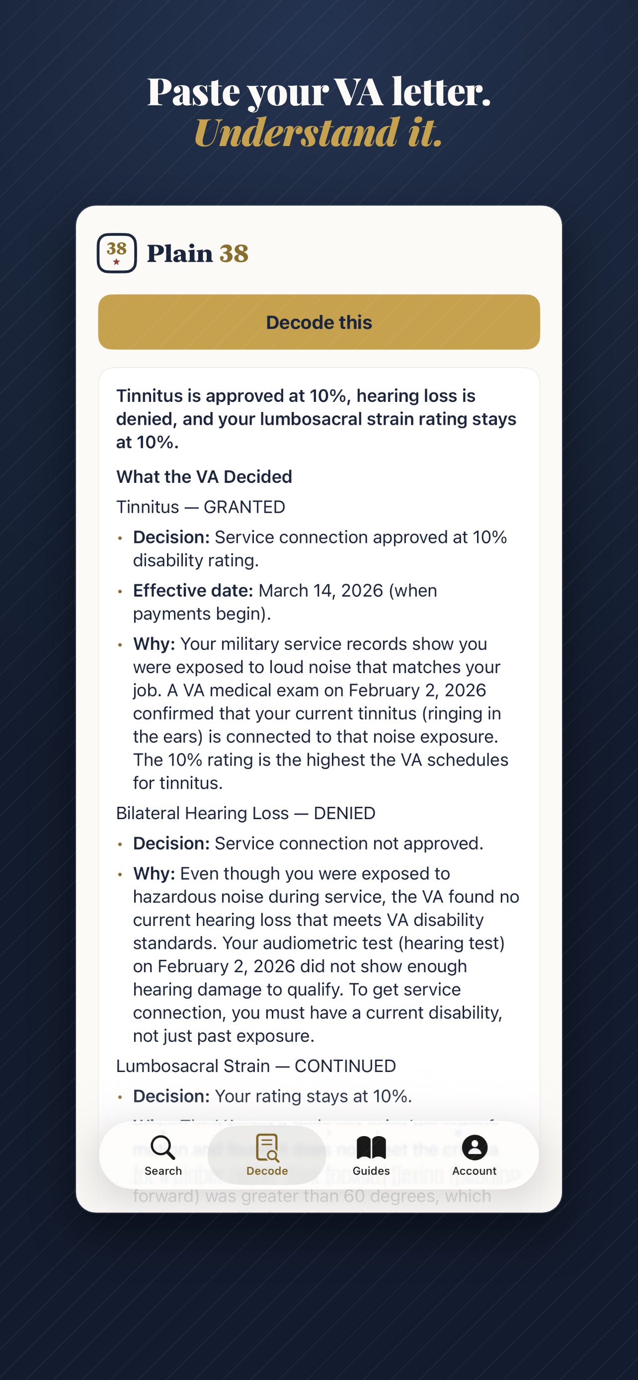 Screenshot 6 of Plain 38 - VA Benefits