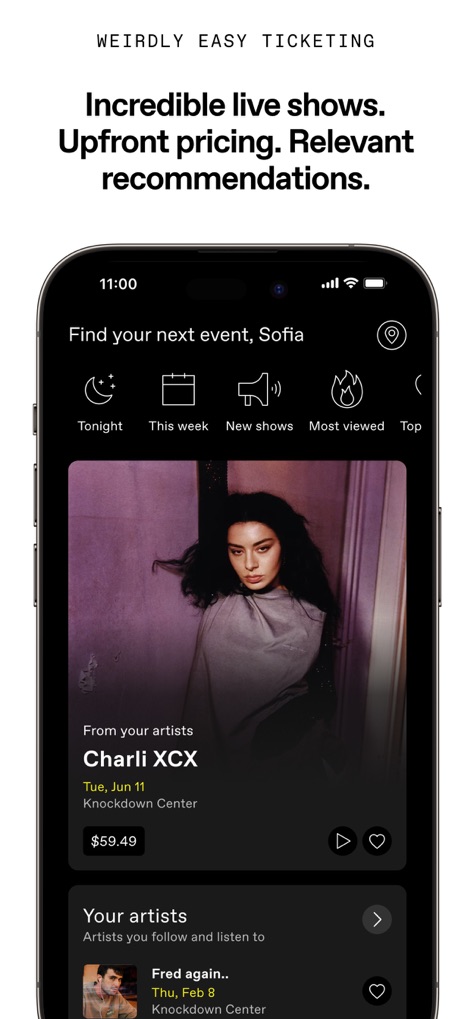 DICE: Live Shows - Personalized Event Discovery
