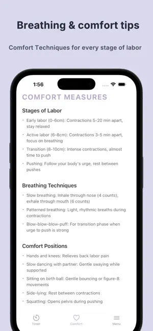 Contraction Timer & Comfort screenshot 3