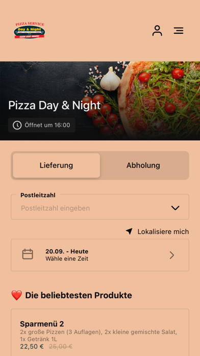 Pizza Day & Night DE app screenshot