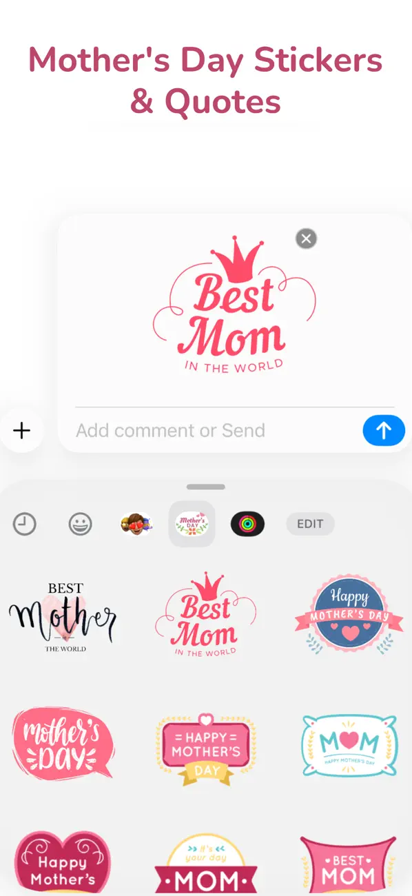 Screenshot #3 pour Mother's Day Stickers & Quotes
