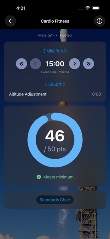 AF Fitness Assessment screenshot