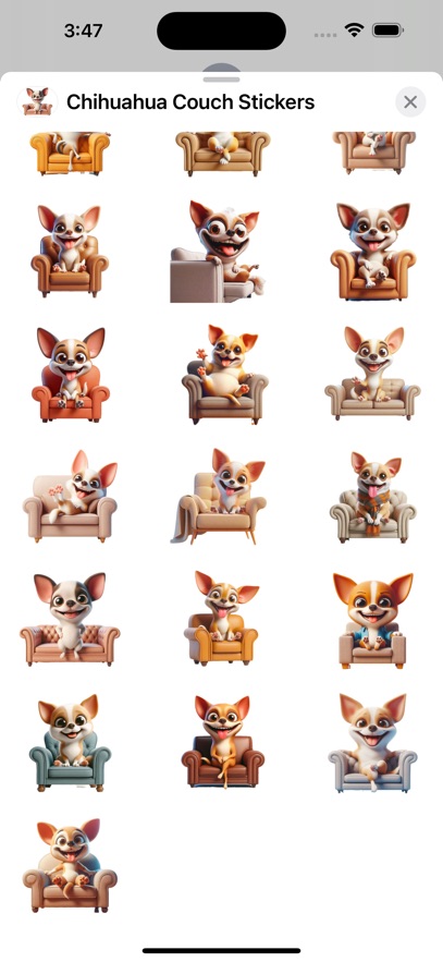 Chihuahua Couch Stickers