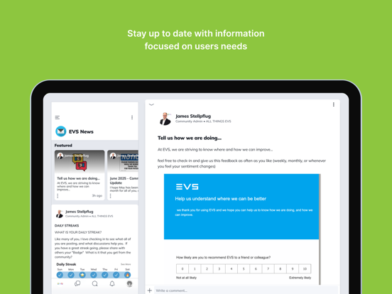 EVS User Collective iPad screenshot 3 - Social Networking app
