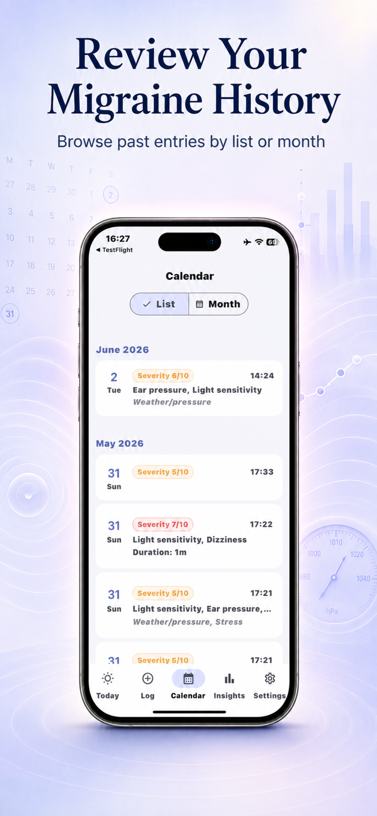 Migraine Pressure Tracker
