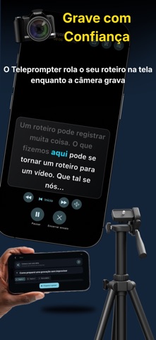 Teleprompter: Roteiro e Vídeo iPhone screenshot