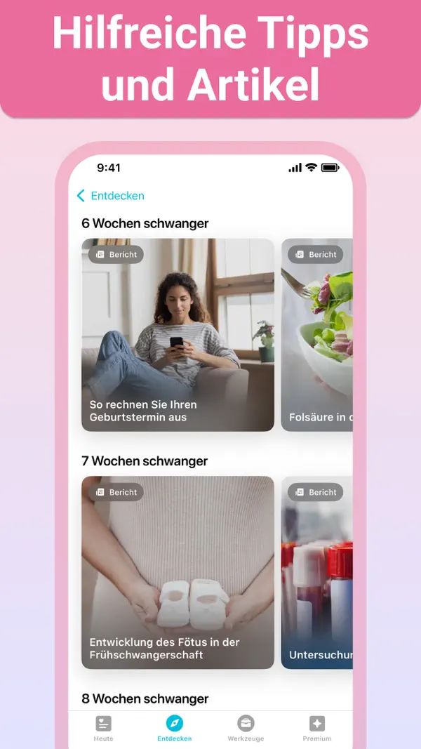 Schwangerschaft + Tracker-App iPhone App Screenshot 3 – Medizin