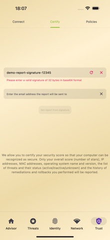 EDAMAME Security Mobile screenshot