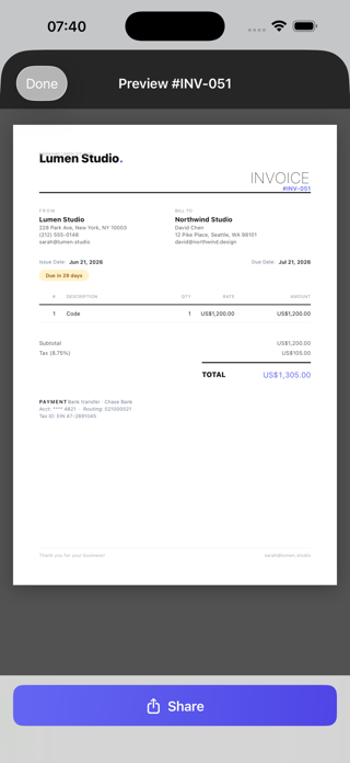 QuickInvoice Plus Screenshot 4 of 6