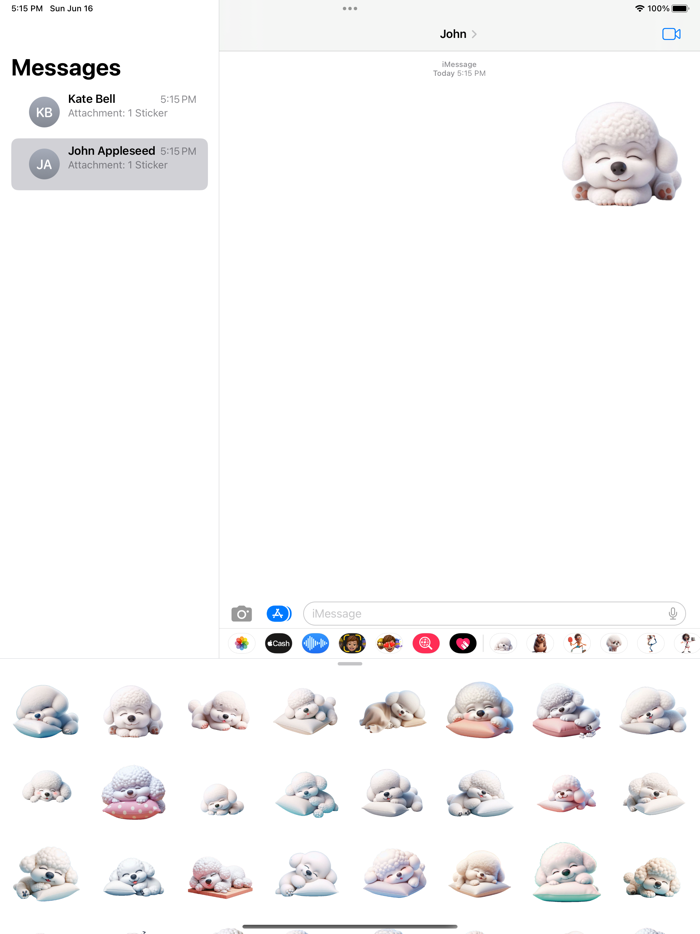 Sleeping Bichon Frise Stickers