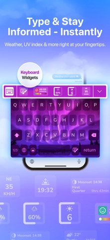 Weather Keyboard Live Sky+AQI iPhone screenshot