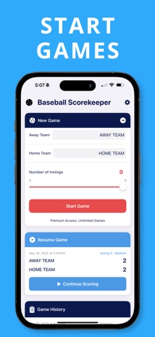Baseball Score Keeper Go Screenshot 1 of 3