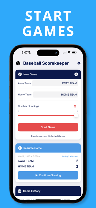 Baseball Score Keeper Go Screenshot 1 of 3