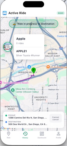 Ekow Ride Sharing App iPhone screenshot