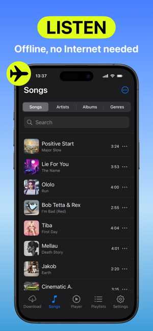 ‎Anywhere Offline Music Player Screenshot