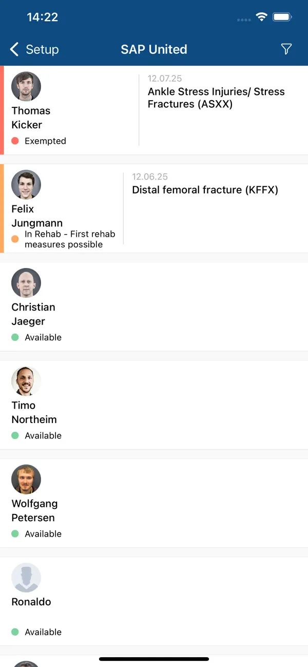 Screenshot #1 pour SAP Player Fitness