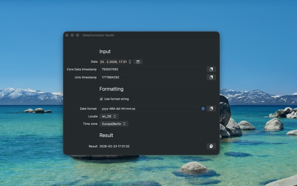 #1. DateFormatter Smith (macOS) Door: Andre Albach