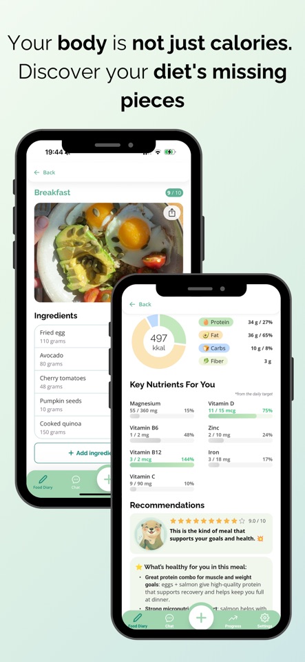 Nutria: Food & Vitamin Tracker screenshot 1