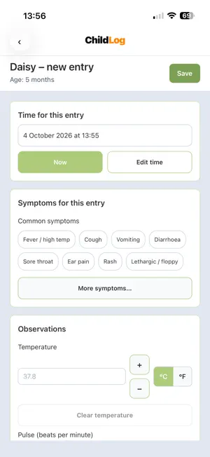 ChildLog screenshot 2