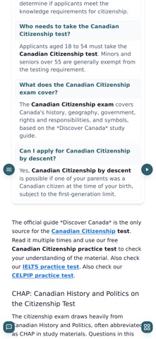 Canada Citizenship Practice screenshot