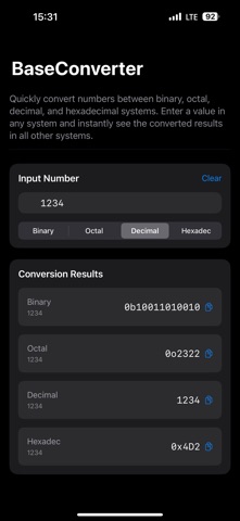 Converting: Numeral Formats screenshot