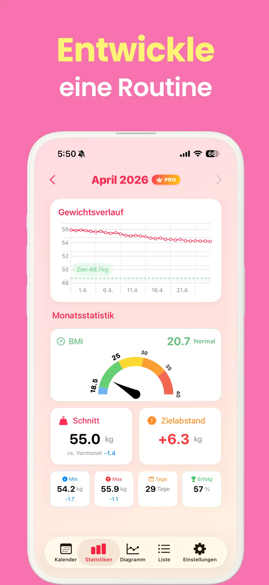 Gewichtstagebuch + screenshot 2