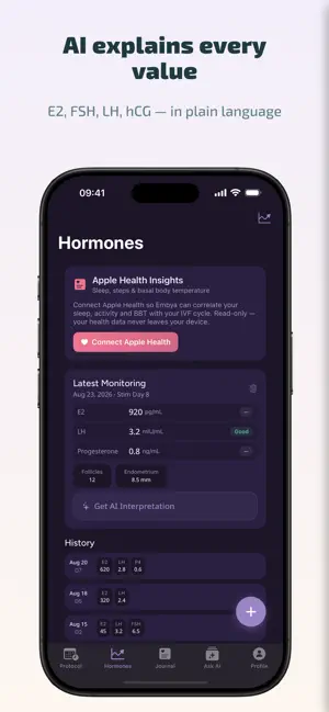 Embya: IVF Tracker & AI screenshot 4