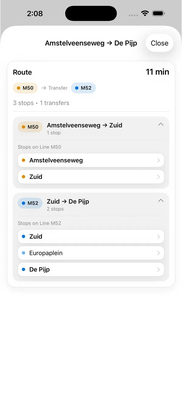 Screenshot #3 pour Amsterdam Subway Map