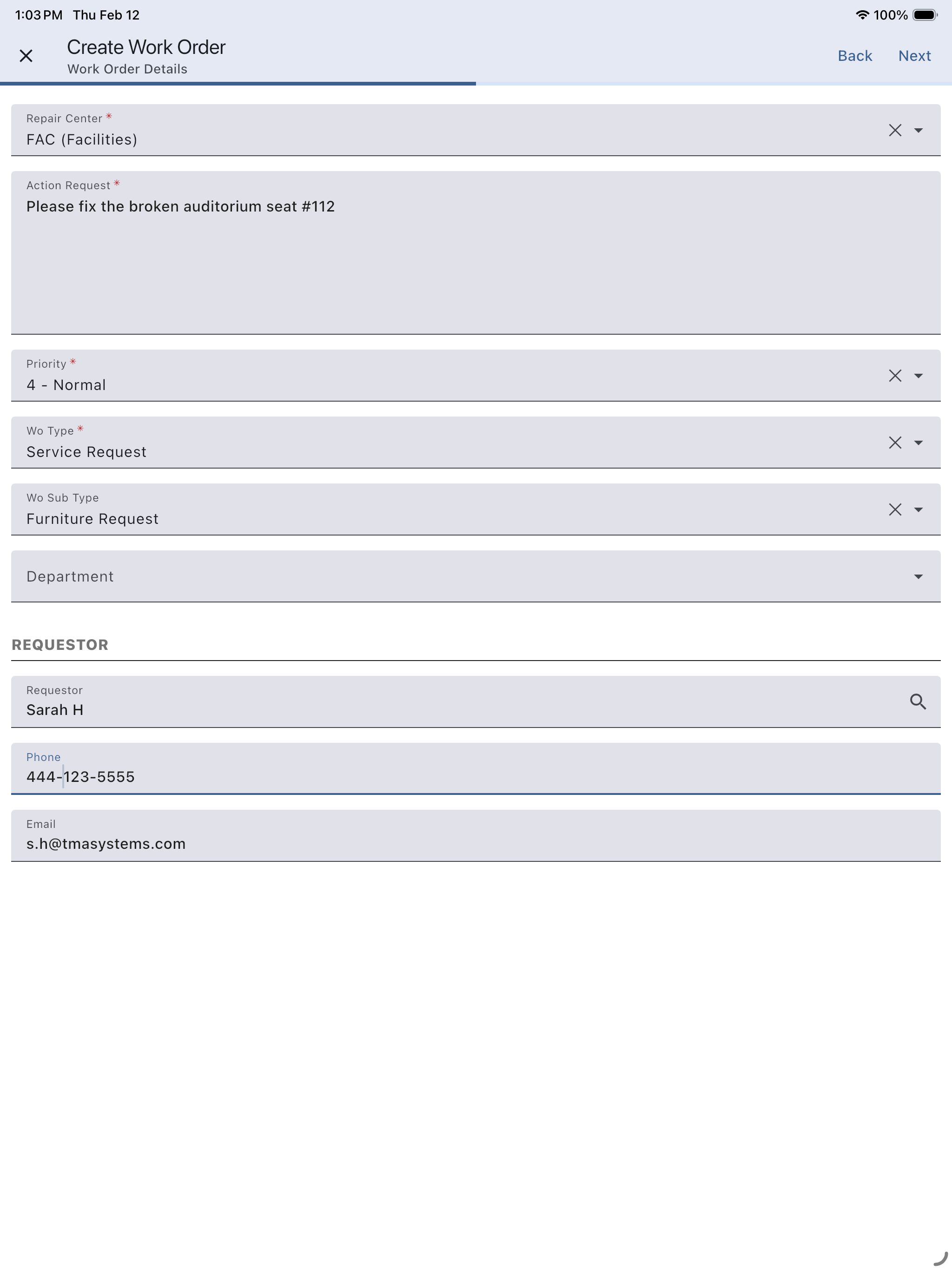 WebTMA screenshot 16