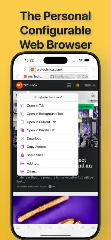 iCab Mobile (Web Browser) screenshot 1 of 10