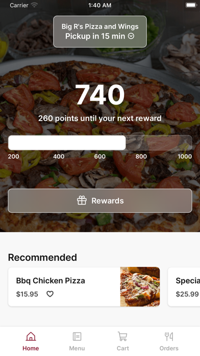 Big R's Pizza and Wings iPhone screenshot 1 - Food & Drink app